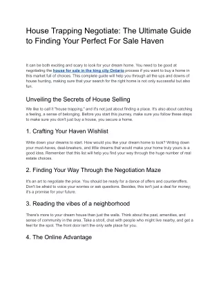 House Trapping Negotiate_ The Ultimate Guide to Finding Your Perfect For Sale Haven