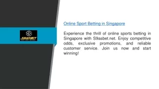 Online Sport Betting In Singapore S9asbet.net