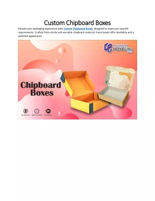 Custom Chipboard Boxes