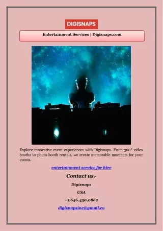 Entertainment Services | Digisnaps.com