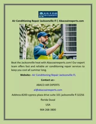 Air Conditioning Repair Jacksonville Fl  Abacoairexperts