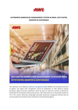 Automated Warehouse Management System In India: Gets Faster & Smarter