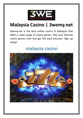 Malaysia Casino 3wemy.net