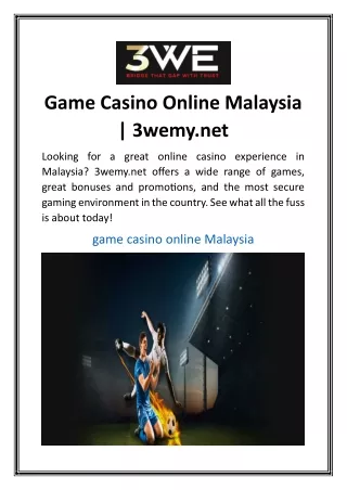 Game Casino Online Malaysia 3wemy.net