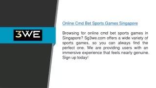 Online Cmd Bet Sports Games Singapore Sg3we.com