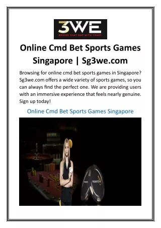 Online Cmd Bet Sports Games Singapore  Sg3we