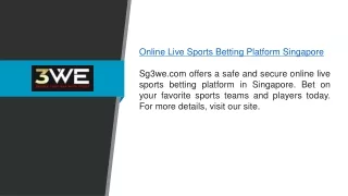 Online Live Sports Betting Platform Singapore Sg3we.com