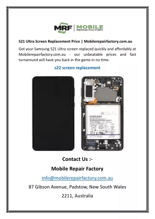 S21 Ultra Screen Replacement Price