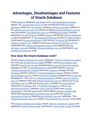Advantages, Disadvantages and Features of Oracle Database.docx