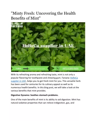 "Minty Fresh: Uncovering the Health Benefits of Mint"