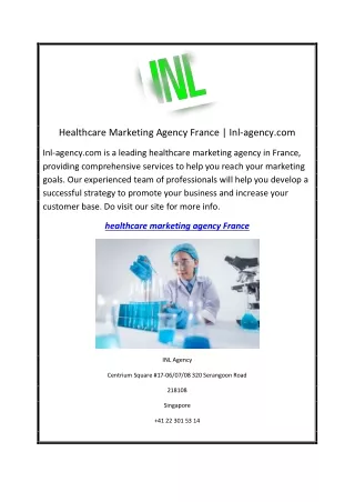 Healthcare Marketing Agency France | Inl-agency.com