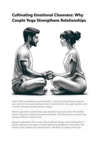 Cultivating Emotional Closeness Why Couple Yoga Strengthens Relationships