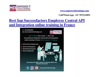 Sap Successfactors Employee Central API and Integration online training in France