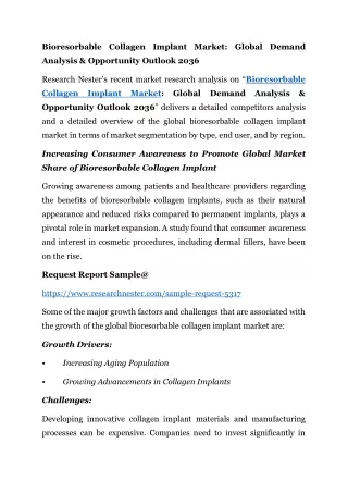 Bioresorbable Collagen Implant Market: Global Demand Analysis & Opportunity Outl