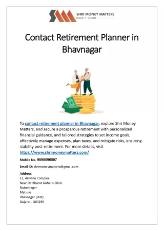 Contact Retirement Planner in Bhavnagar