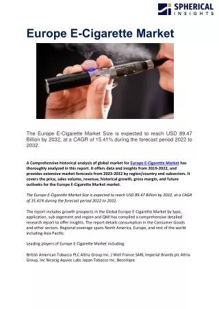 Europe E-Cigarette Market