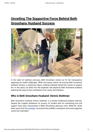 Unveiling The Supportive Force Behind Beth Grosshans Husband Success