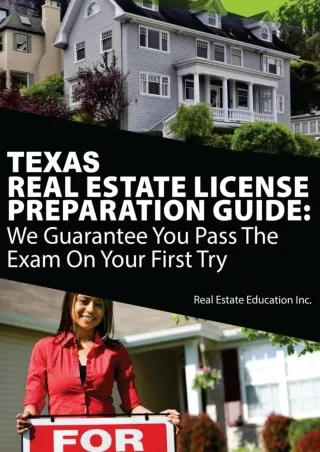 Download ⚡️ Texas Real Estate License Preparation Guide: We Guarantee You Pass The Exam On