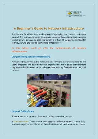 A Beginner’s Guide to Network Infrastructure