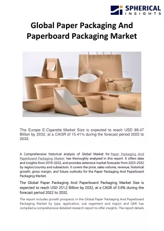 Global Paper Packaging And Paperboard Packaging Market