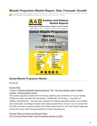 Missile Propulsion Market Report Size Forecast Growth
