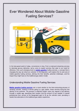 Ever Wondered About Mobile Gasoline Fueling Services