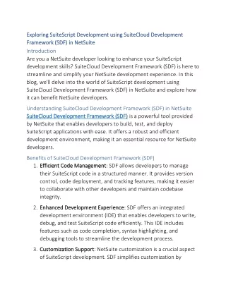 Exploring SuiteScript Development using SuiteCloud Development Framework (SDF) in NetSuite