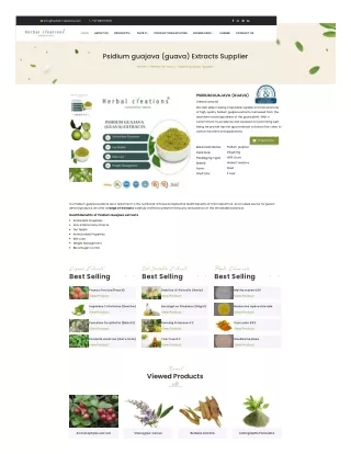 Psidium guajava (guava) Extracts Supplier