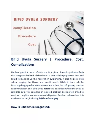 All That You Must Know About Bifid Uvula Surgery