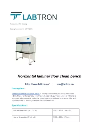 horizontal laminar flow clean bench