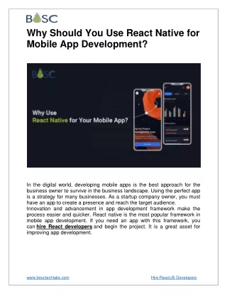 Maximize React Native for Mobile App Development