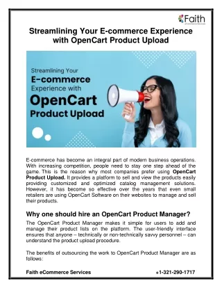 Streamlining Your E-commerce Experience with Opencart Product Upload