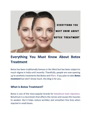 All That You Need to Know About Botox Treatment