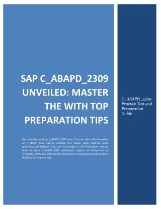 SAP C_ABAPD_2309 Unveiled: Master the with Top Preparation Tips