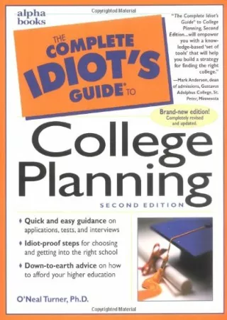 PDF/❤READ⚡  Complete Idiot's Guide to College Planning (The Complete Idiot's Gui