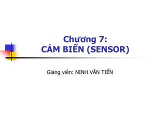 Chương 7: CẢM BIẾN (SENSOR)