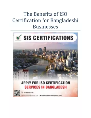 The Benefits of ISO Certification for Bangladeshi Businesses