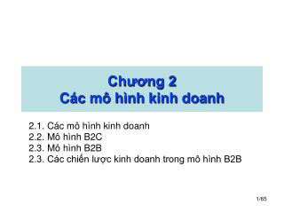 Chương 2 Các mô hình kinh doanh