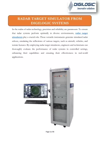 Radar Target Simulator From Digilogic Systems 2