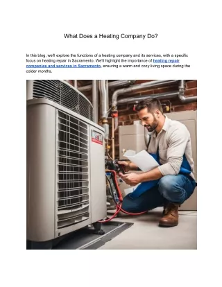 What Does a Heating Company Do?