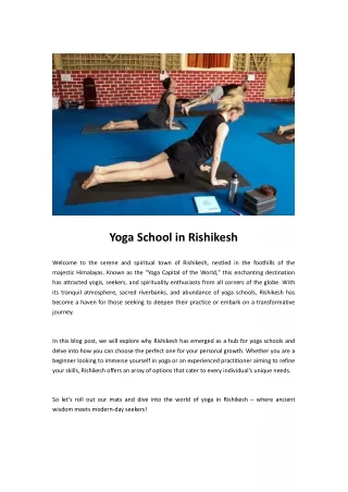 Yoga School in Rishikesh