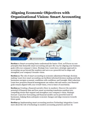 Aligning Economic Objectives with Organizational Vision Smart Accounting