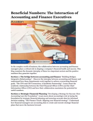 Beneficial Numbers The Interaction of Accounting and Finance Executives