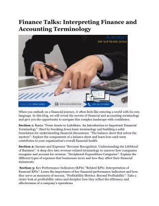 Finance Talks Interpreting Finance and Accounting Terminology