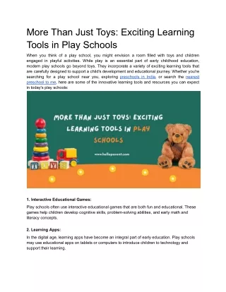 More Than Just Toys_ Exciting Learning Tools in Play Schools