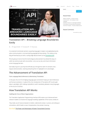 Translation API – Breaking Language Boundaries Easily