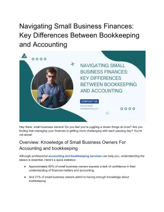 Navigating Small Business Finances: Key Differences Between Bookkeeping and Acco