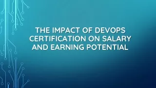 The Impact of DevOps Certification on Salary and Earning Potential
