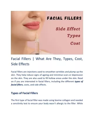 What Are the Different Types of Facial Fillers?