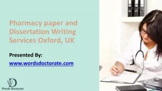 Pharmacy paper and Dissertation Writing Services Oxford, UK